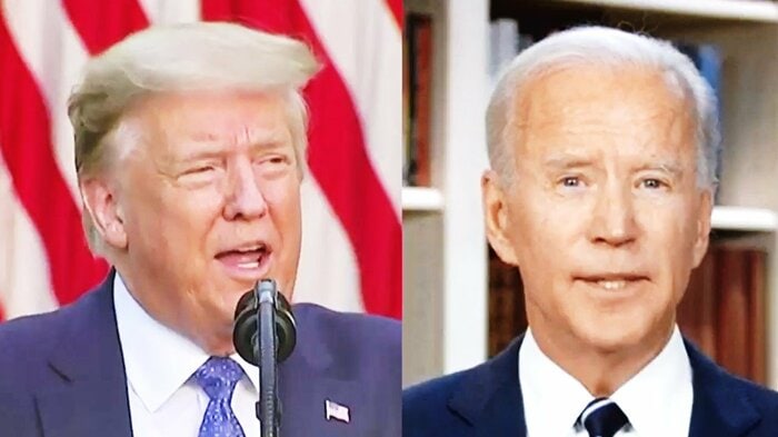 共和党・トランプ大統領(左)と民主党・バイデン氏(右)