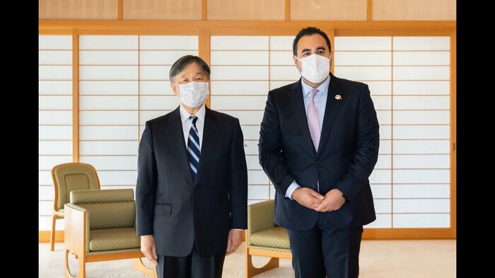 ノルウェー議会議長と面会される天皇陛下(午前11時ごろ 皇居)