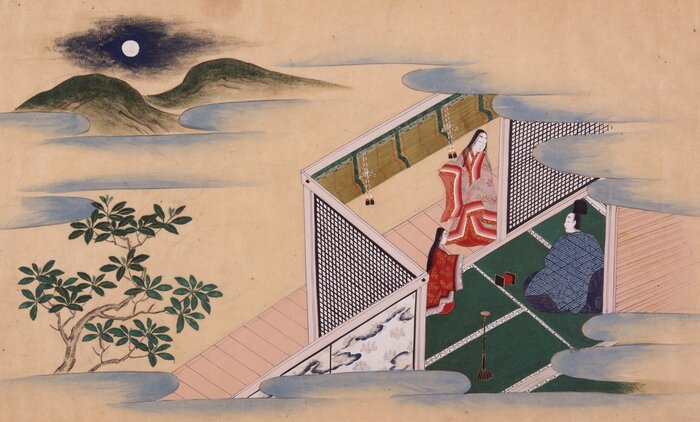 伊勢物語絵巻 第69段「狩の使」の一場面(斎宮歴史博物館 蔵)