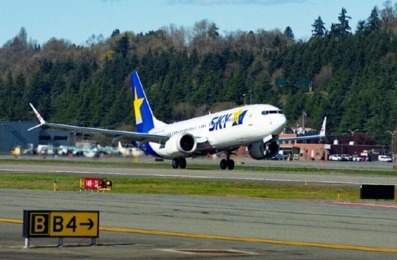 スカイマークのB737-8型機　28日に羽田～福岡線で運航開始　国内の航空会社では初導入　燃料消費量を抑え低騒音に｜FNNプライムオンライン