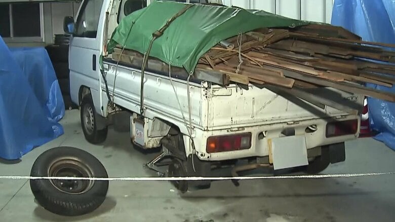 タイヤ直撃で意識不明の重体か…軽トラ走行中に外れ歩道に　60代女性2人が倒れているのが見つかる　岐阜市｜FNNプライムオンライン