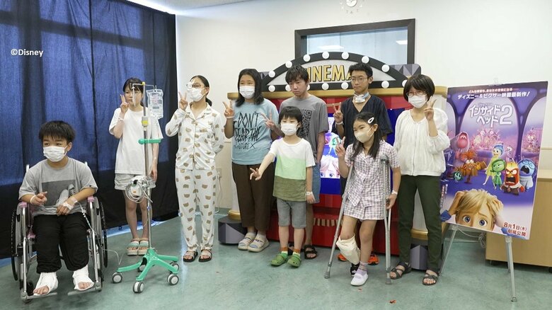 日本では初の取り組み！ディズニー公開中映画「インサイド・ヘッド2」を入院中の子どもたちが病院で鑑賞｜FNNプライムオンライン