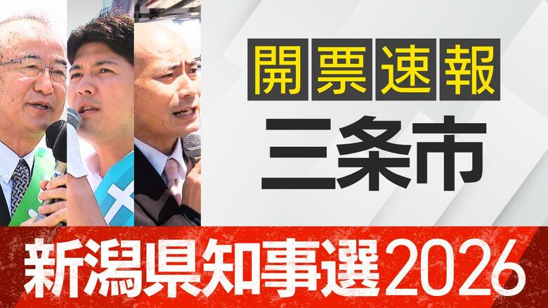 【開票速報】新潟知事選　三条市・開票率100％　花角氏が2万票以上を獲得　土田氏・安中氏に大差｜FNNプライムオンライン