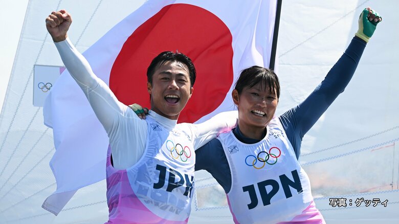 【セーリング混合470級】岡田奎樹、吉岡美帆組が銀メダル獲得「実力は十分出せた。続けてきてよかった」パリオリンピック｜FNNプライムオンライン