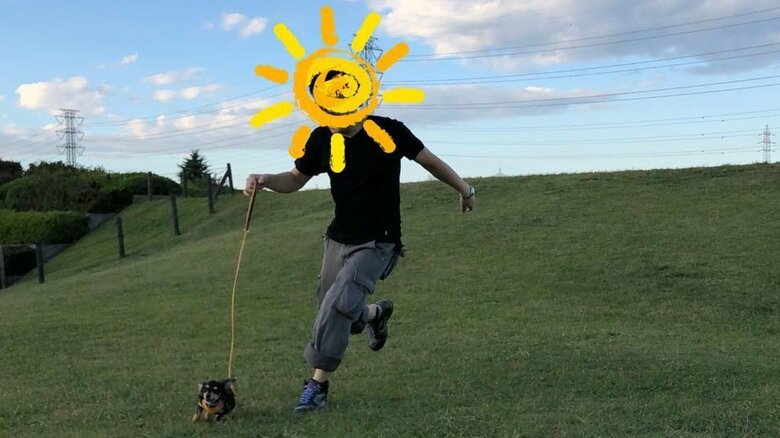 パパさんとかけっこを楽しむ様子