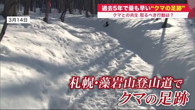 2022年3月 相次いで見つかったクマの足跡