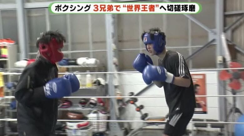 兄弟でスパーリング