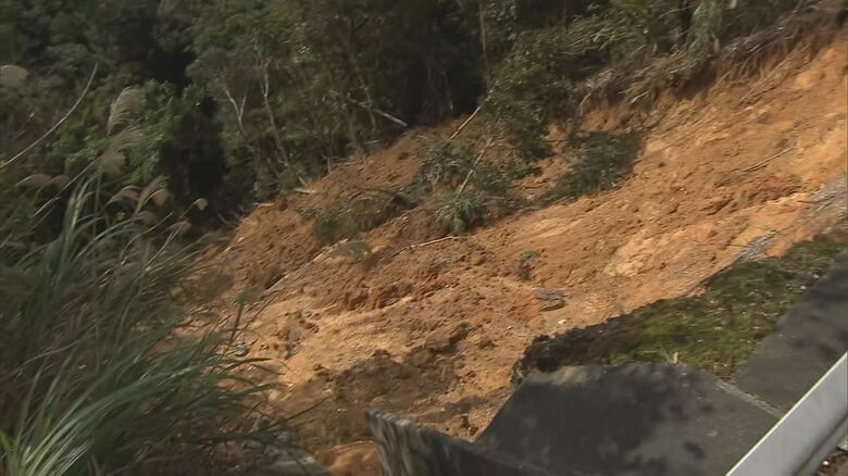 鶏舎近くの土砂崩れ現場