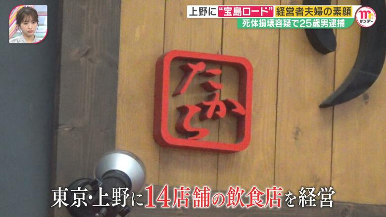上野界隈に14店舗の飲食店を経営。“宝島ロード”と呼ばれる通りもあるという。