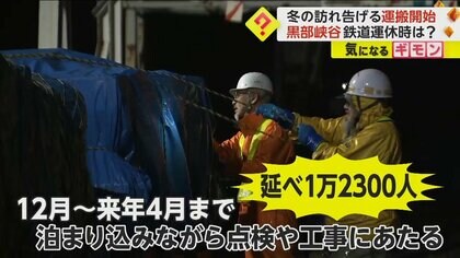 黒部峡谷への“越冬物資”　トロッコ列車運休時はどう運ぶ？　ひと冬に必要な物資は約18トン