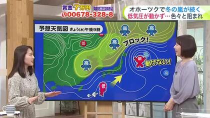 【菅井さんの天気予報 12日(木)】動けなくなった低気圧…オホーツク海側は大雪や吹雪が続く！あすにかけての降雪量は最大40センチ