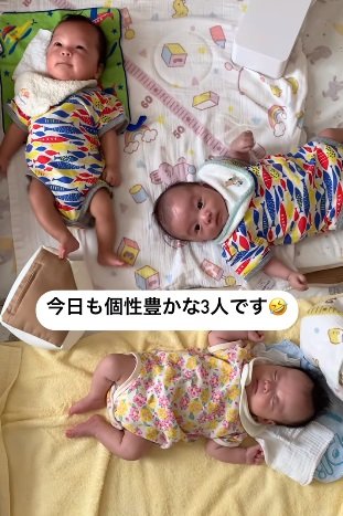 上から碧人くん、快人くん、彩葉ちゃん