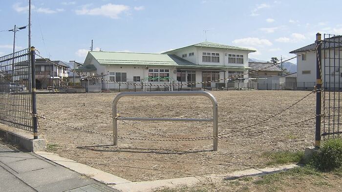 長野市青木島町の一角 いまは更地に(2024年3月14日撮影)
