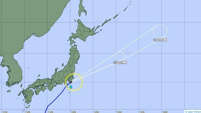 台風8号　進路予想図
