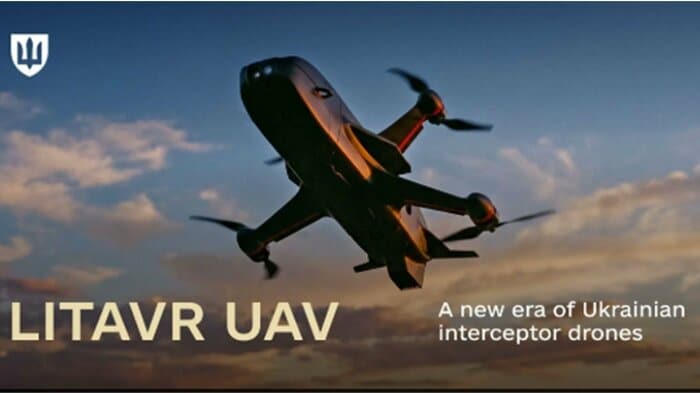 ウクライナ製の迎撃無人機「LITAVR」（ウクライナ国防省公式Xより）