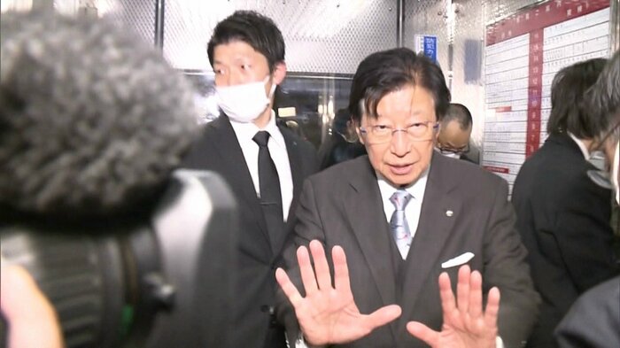 インタビューに応じなかった静岡・川勝知事(3月29日)