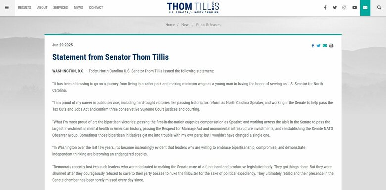 ティリス議員の声明