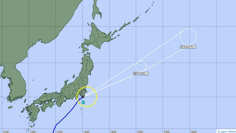 台風8号　進路予想図