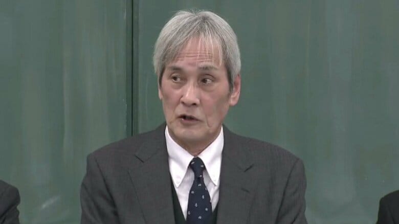 閉廷後の記者会見で語る堤将太さんの父・敏さん