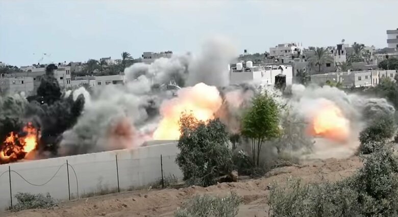 ヤハロムがハマスの地下トンネルを爆破し破壊する映像（イスラエル軍公式Youtubeより）