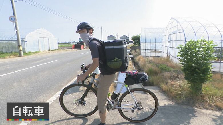 新潟市西区から中央区まで自転車で輸送