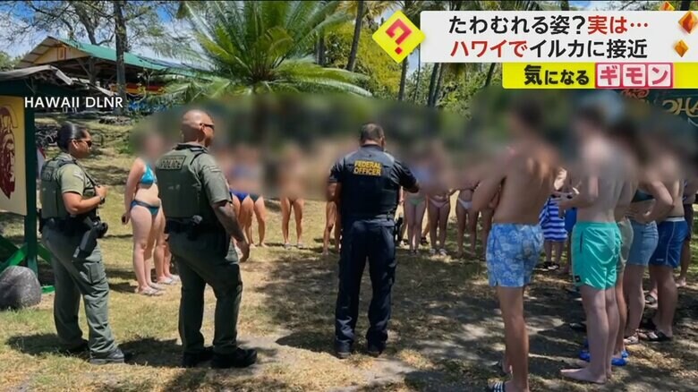 当局に厳重注意を受ける若者たち（画像：HAWAII DLNR）