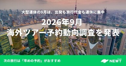 旅行予約サービス『NEWT（ニュート）』、2026年9月 海外ツアー予約動向調査を発表