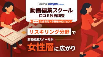 リスキリング分野で動画編集スクールが女性層に広がり、スクール学習を通じて「副業志向」が倍増【GMOメディア】