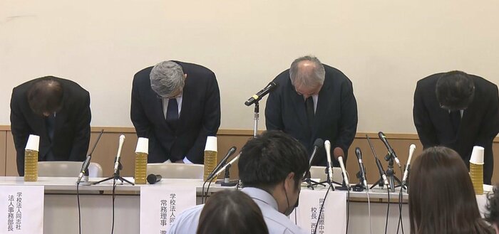 同志社国際高校の会見（ことし3月）