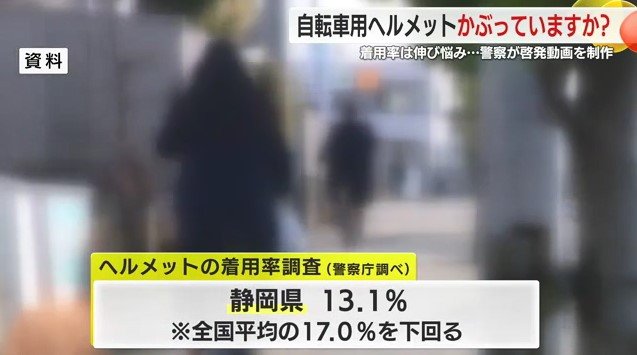 ヘルメット未着用の自転車(資料)