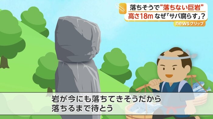 逸話から名前がつけられた「鯖くさらかし岩」（イメージ）