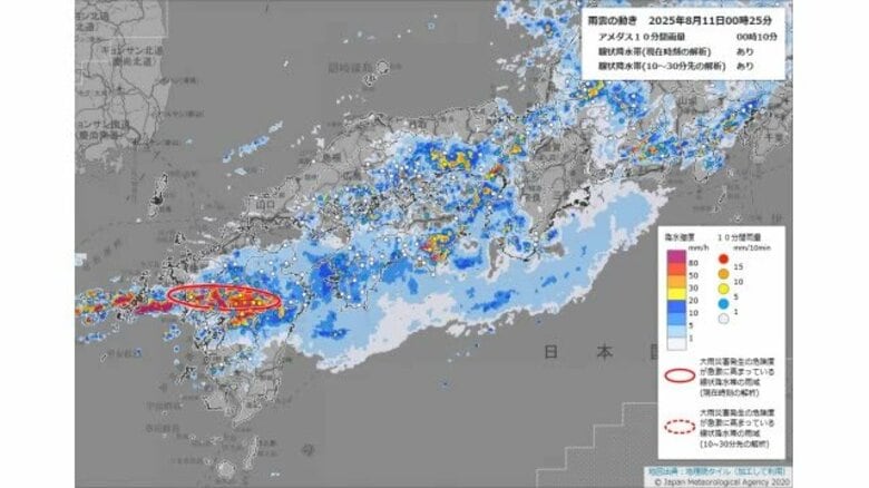 【大雨情報】島根県11日にかけ土砂災害に厳重警戒　前線停滞続き熊本県に「特別警報」発表｜FNNプライムオンライン