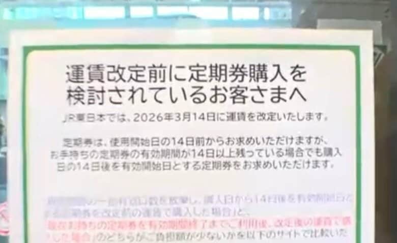 定期券の駆け込み購入も…14日からJR東日本が40年ぶりの値上げ　通勤定期は平均で12％値上がり　京王との“逆転現象”も｜FNNプライムオンライン