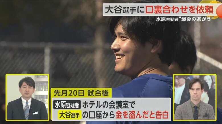 練習中に笑顔を見せる大谷翔平選手