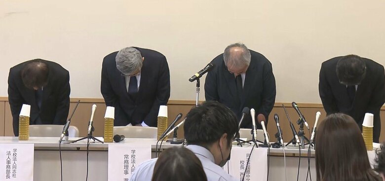 同志社国際高校の会見（ことし3月）