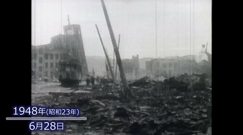 福井地震で壊滅的な被害を受けた市街地