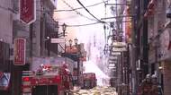 大阪・ミナミの繁華街で火事　飲食店から出火、建物4棟・350平方メートル焼くもけが人なし