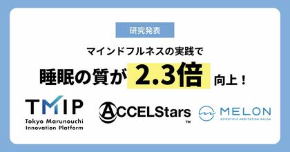 マインドフルネスで睡眠の質が2.3倍向上、仕事のパフォーマンスも改善<TMIP×ACCELStars×Melonの共同実証実験成果発表>