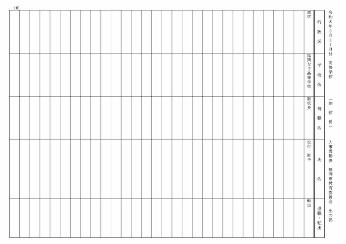 【出の部】高等学校