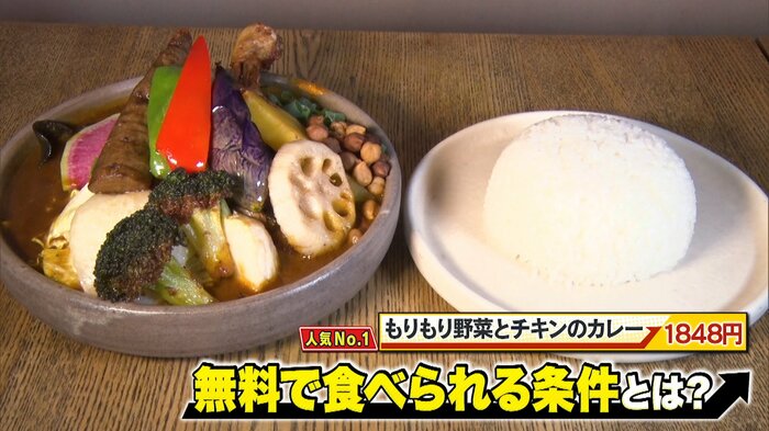 もりもり野菜とチキンのカレー1848円