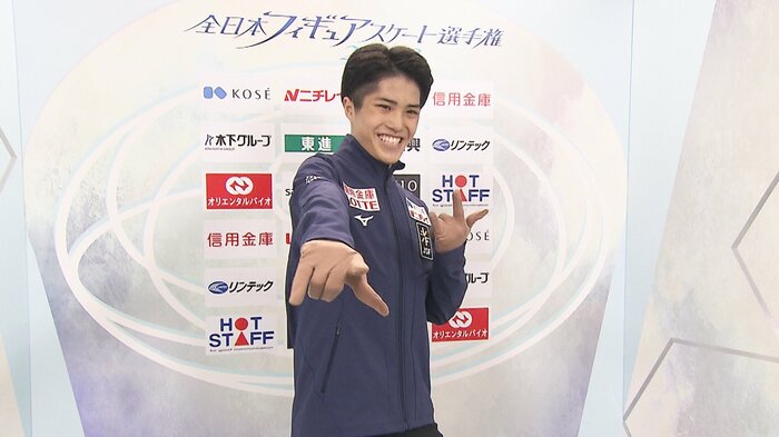 全日本後、決めポーズを見せてくれた垣内