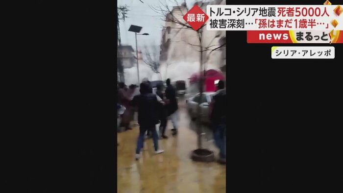 砂ぼこりが迫り、辺りは騒然とした(シリア・アレッポ)