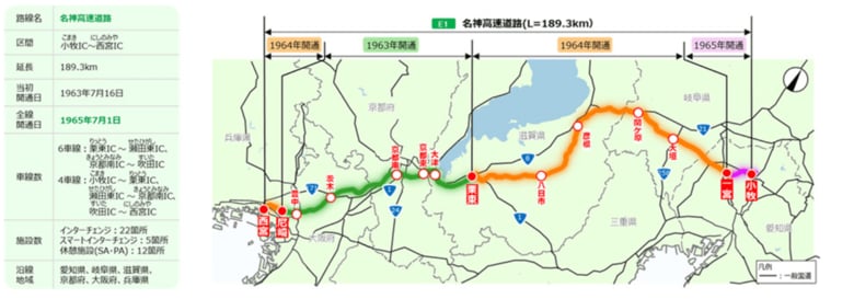 E1名神高速道路が全線開通して60周年を迎えます
