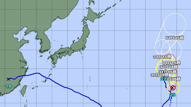 【台風情報】ダブル台風の進路予想は　台風22号(アータウ)・台風23号(バンラン)　｜FNNプライムオンライン