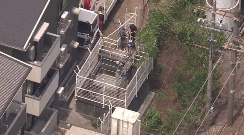 工事現場で「12m下でセメントかぶって息をしていない」作業中の男性2人が死亡 滋賀・草津市 警察は「業務上過失致死の可能性も視野に」当時の状況を詳しく調べる|FNNプライムオンライン