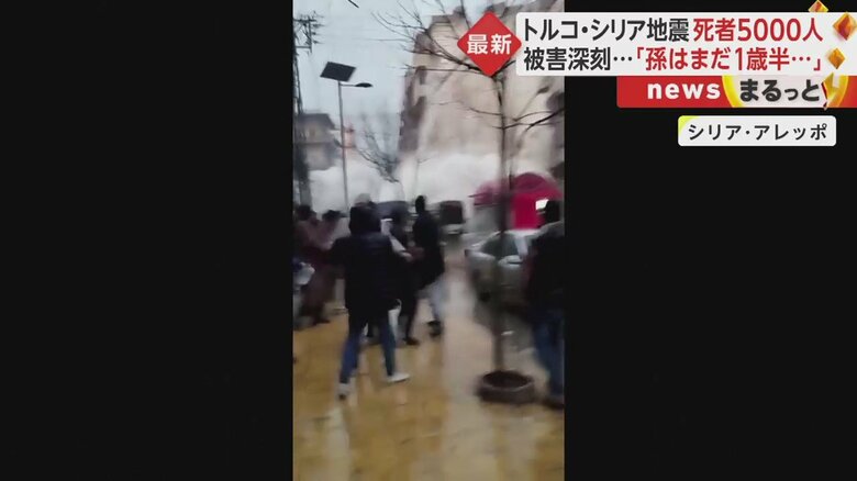 砂ぼこりが迫り、辺りは騒然とした(シリア・アレッポ)