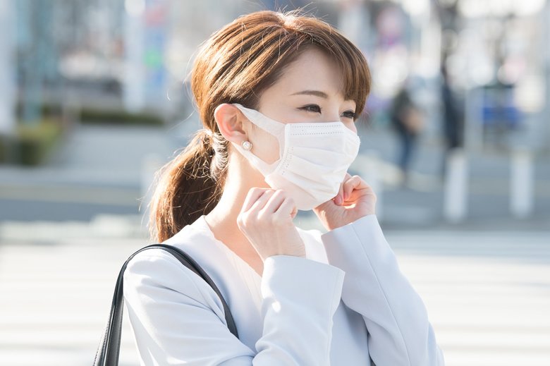 マスクの内側部分は、呼吸で体内温度付近まで皮膚温度が上昇(画像はイメージ)