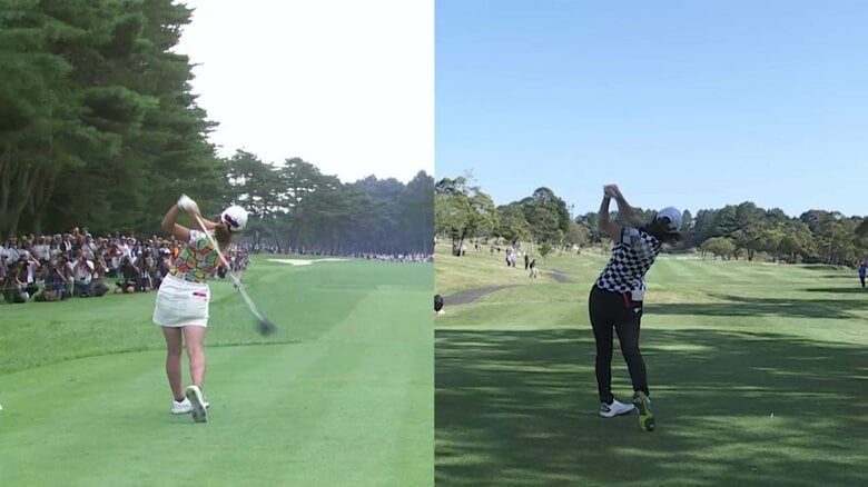 前回のスイング改造時の比較⑬（左：2019年時　右：2021年時）