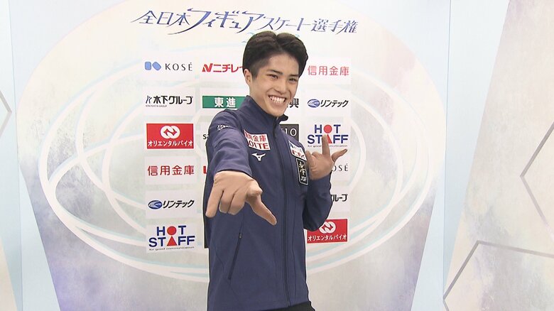 全日本後、決めポーズを見せてくれた垣内