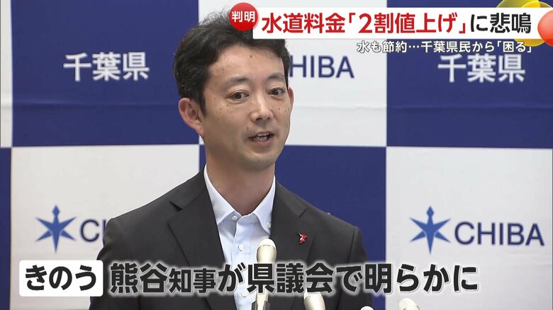 21日に千葉県・熊谷知事が水道料金値上げの方針を県議会で明らかに
